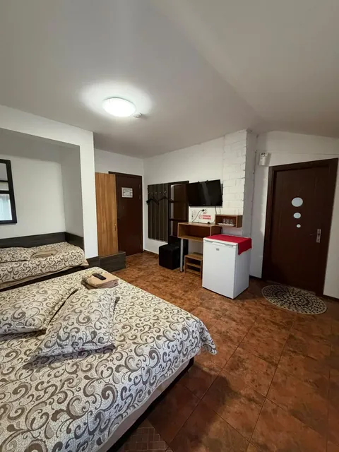 Cameră cu pat dublu, TV și frigider